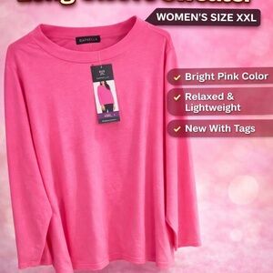 Rafaella Women's Long Sleeve Top in Vivid Pink